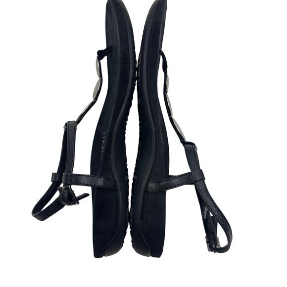 Vionic Lizbeth Black Silver Metal Embellished T-Strap Orthotic Sandals Women's 9 - Picture 5 of 7